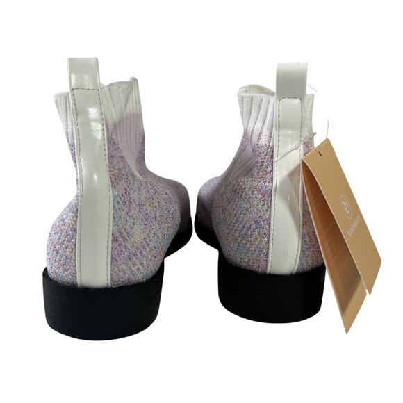 IceUnicorn Sparkly Knit Ankle Boots Girls Size 33 US Size 2 New Pull Tabs - Picture 5 of 10